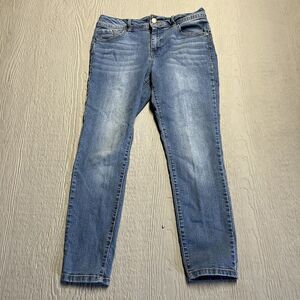 Miss Poured In Blue Jeans Women's 8 Blue Skinny Stretch Mid Rise Light Denim